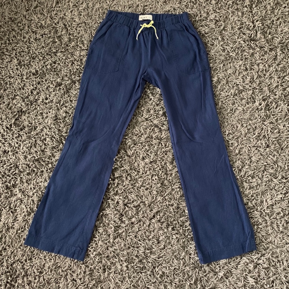 Roxy Girl Blue Linen Pants